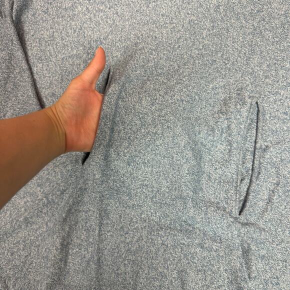 Garnet Hill Womens Sweater Organic Cotton Blue Heathered Kangaroo Pocket Size XL - Picture 5 of 7